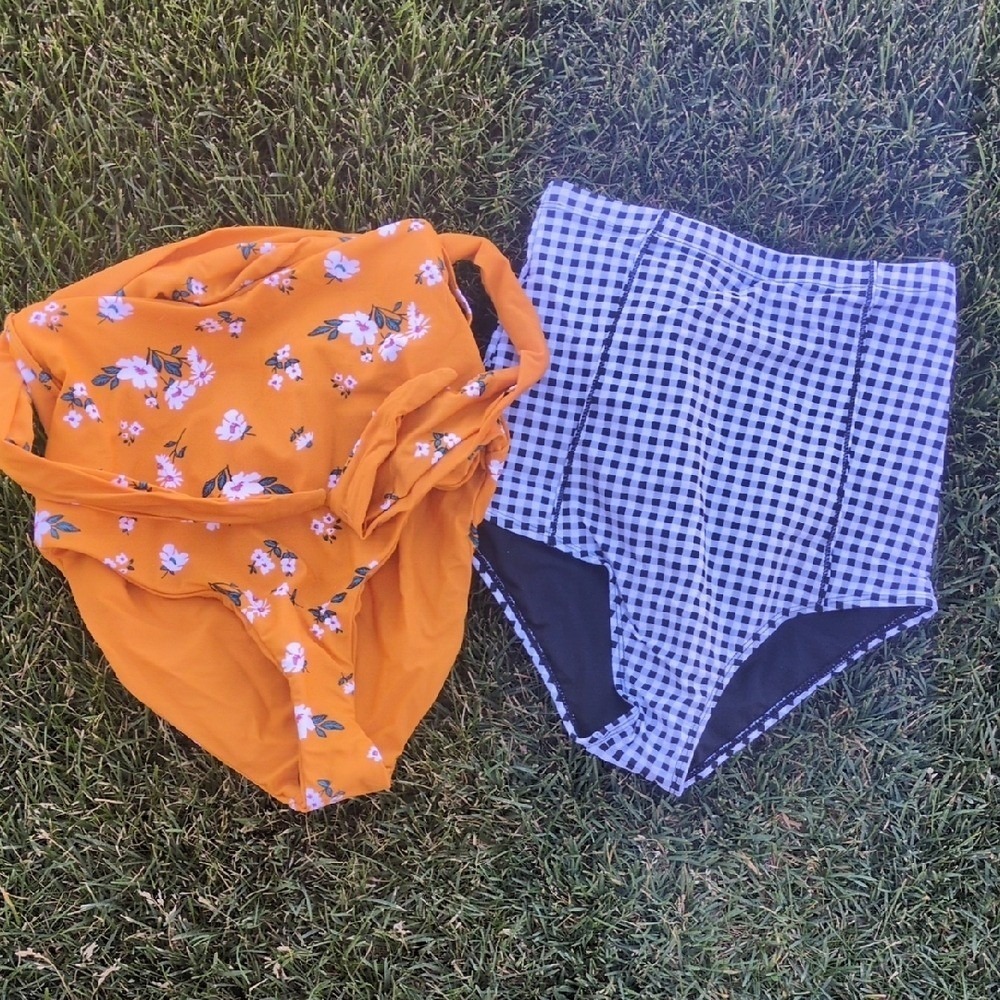 Coral Reef Women's High Waist Retro Bikini Bottom Set‎ Size S